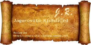 Jagerovits Richárd névjegykártya